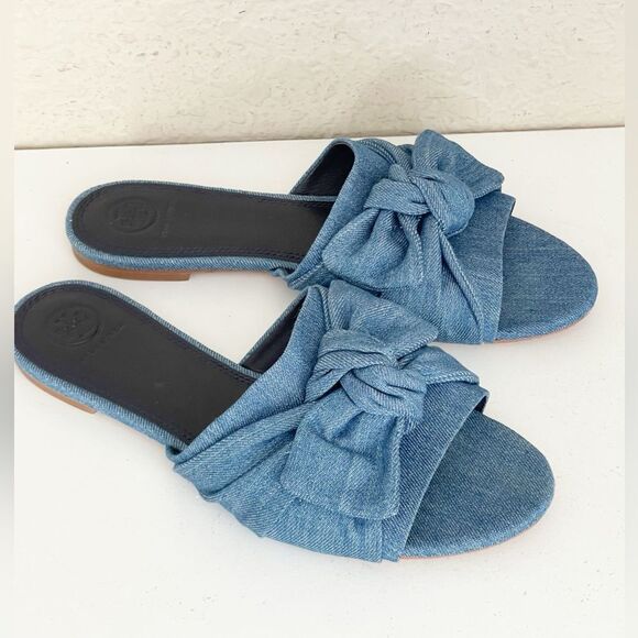 TORY BURCH Annabelle Bow Slides Size 9.5 - Picture 12 of 14